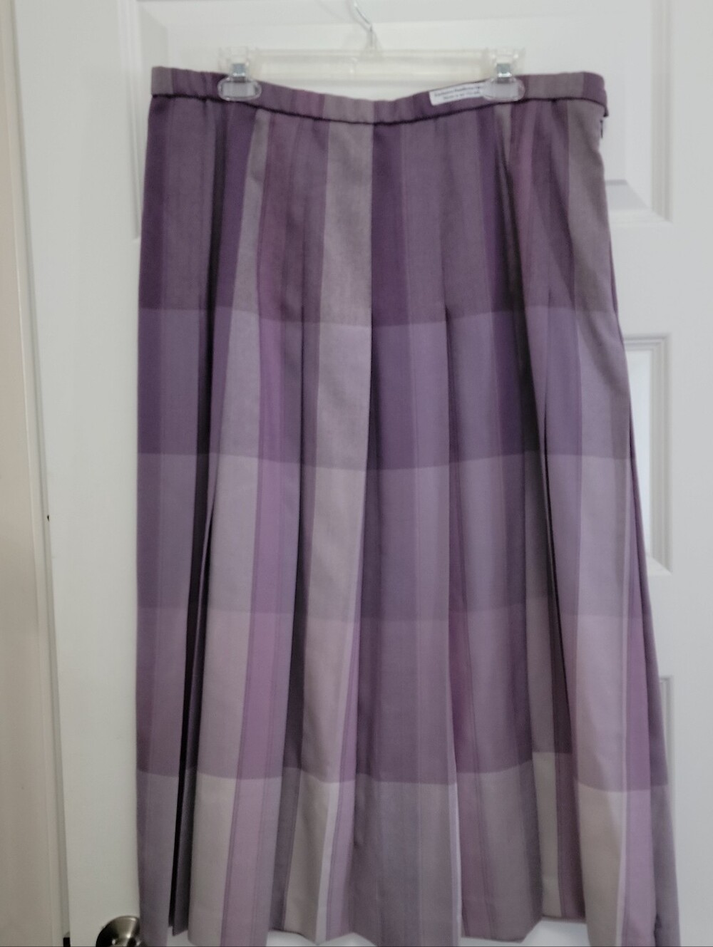 Pendleton Virgin Wool Pleated Midi Skirt Lilac Purple Striped Women’s Sz W16 EUC
